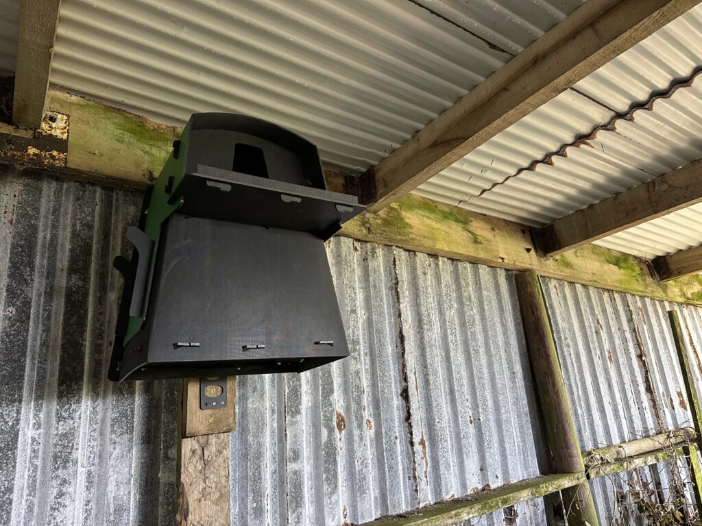 Barn Owl nesting box located in the farm buildings at Orroland