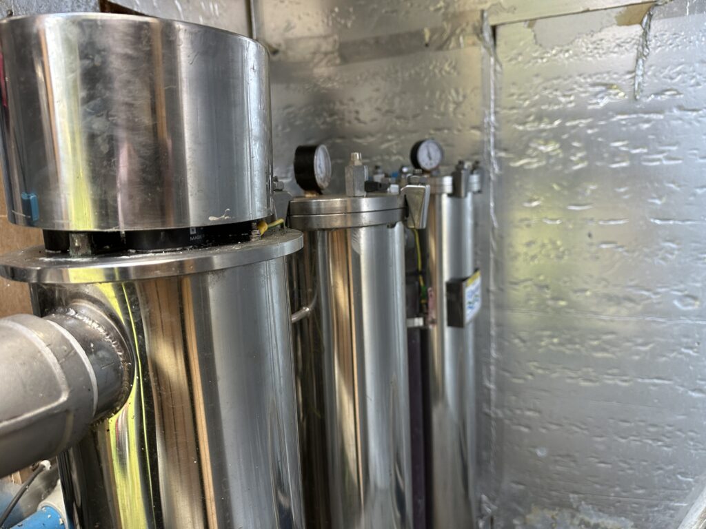 The private water supply uses two stages of filtration and UV lights for sterilisation