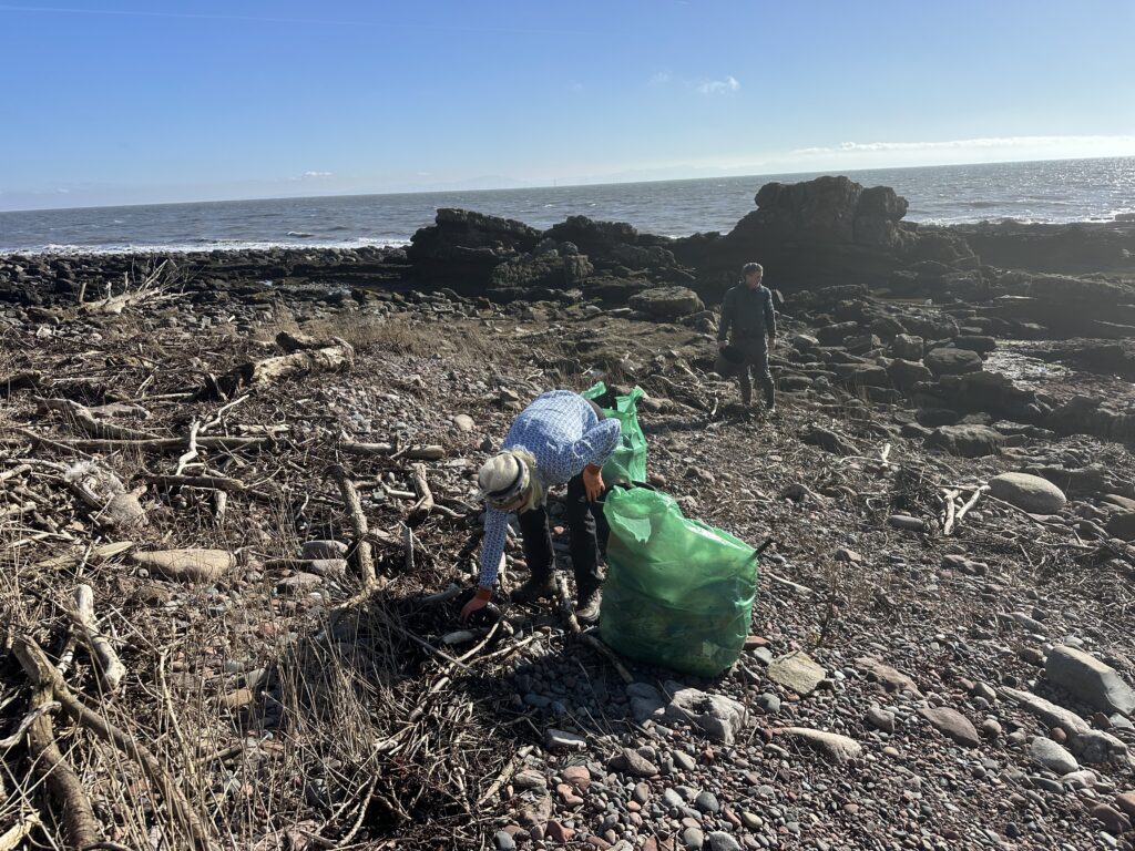 Beach clean at Orroland in early spring